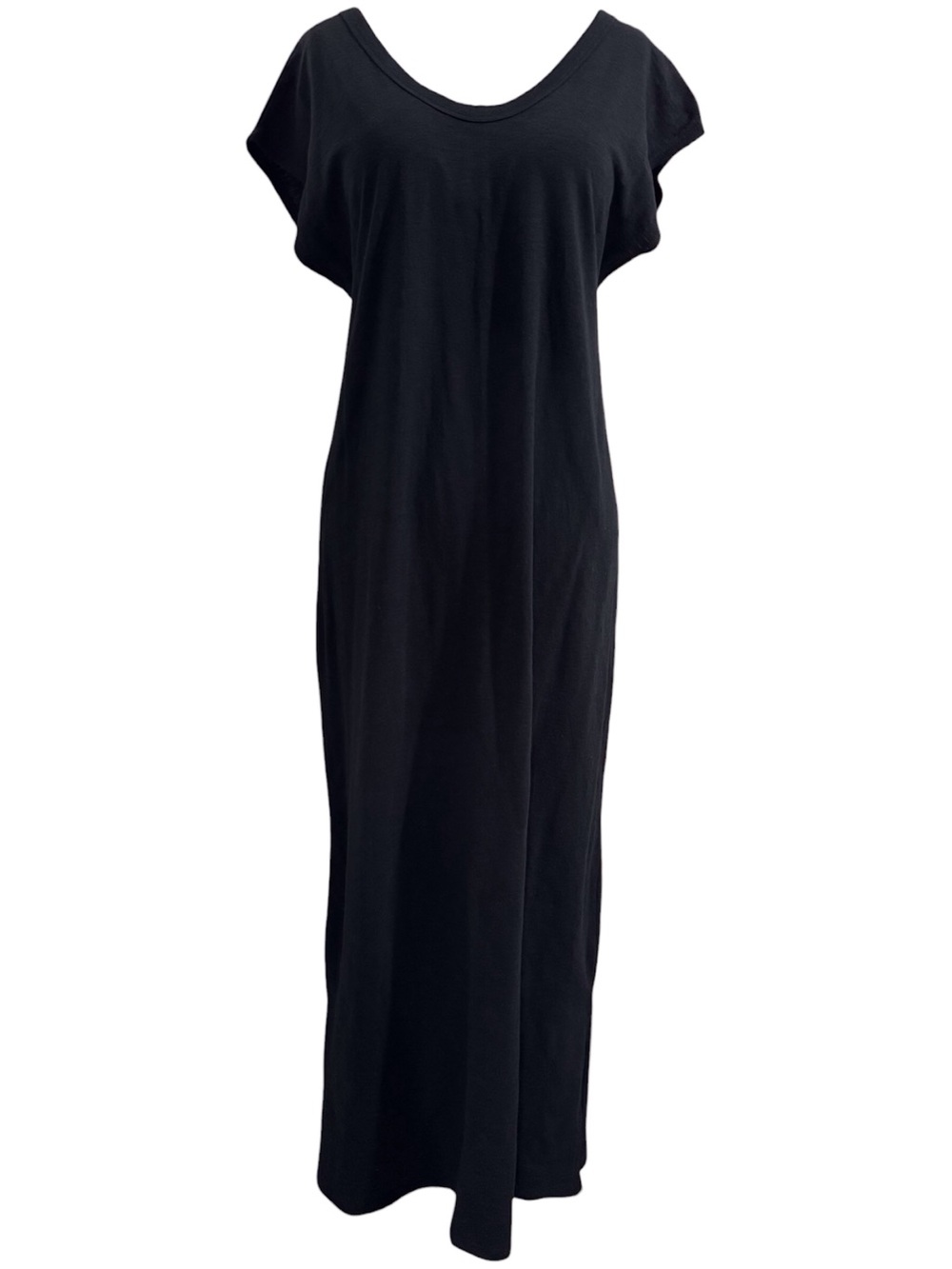 Universal Thread Black Casual Maxi Dress Cap Sleeves Side Slits Size Medium NEW
